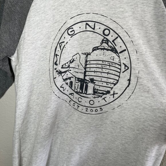 Magnolia Market Waco TX Baseball Raglan Tee Gray & White Size L - Picture 3 of 9